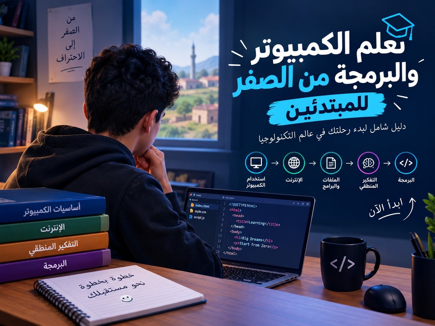 كيف تبدأ تعلم الكمبيوتر والبرمجة من الصفر؟ دليل التأسيس للمبتدئين