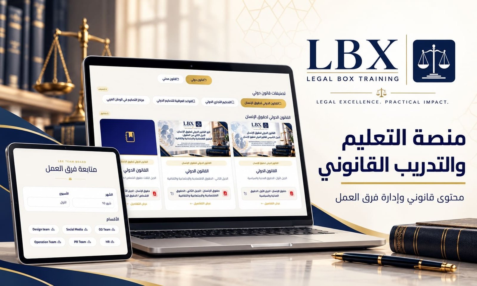 LBX — منصة التعليم والتدريب القانوني وإدارة فرق العمل